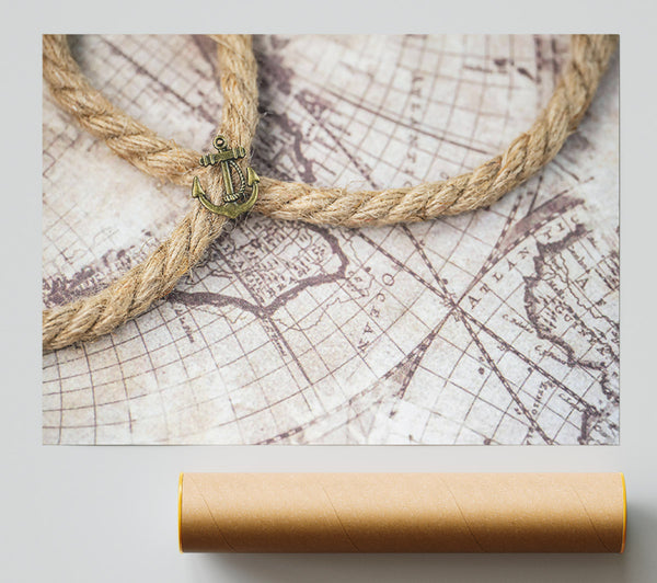 Brown Rope And Anchor Poster