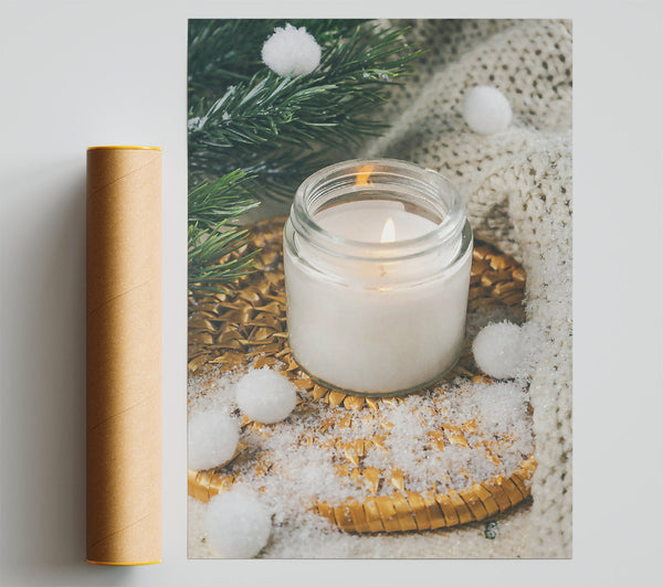 White Candle Glow Print