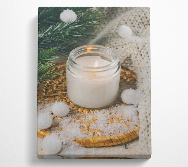  A Canvas Print of White Candle Glow Canvas Print