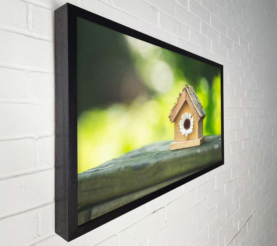  A Canvas Print of White Flower Birdhouse Canvas Print
