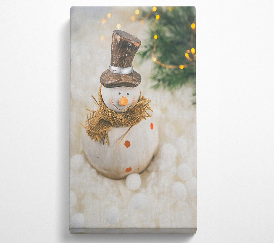  A Canvas Print of White Festive Snowman Canvas Print