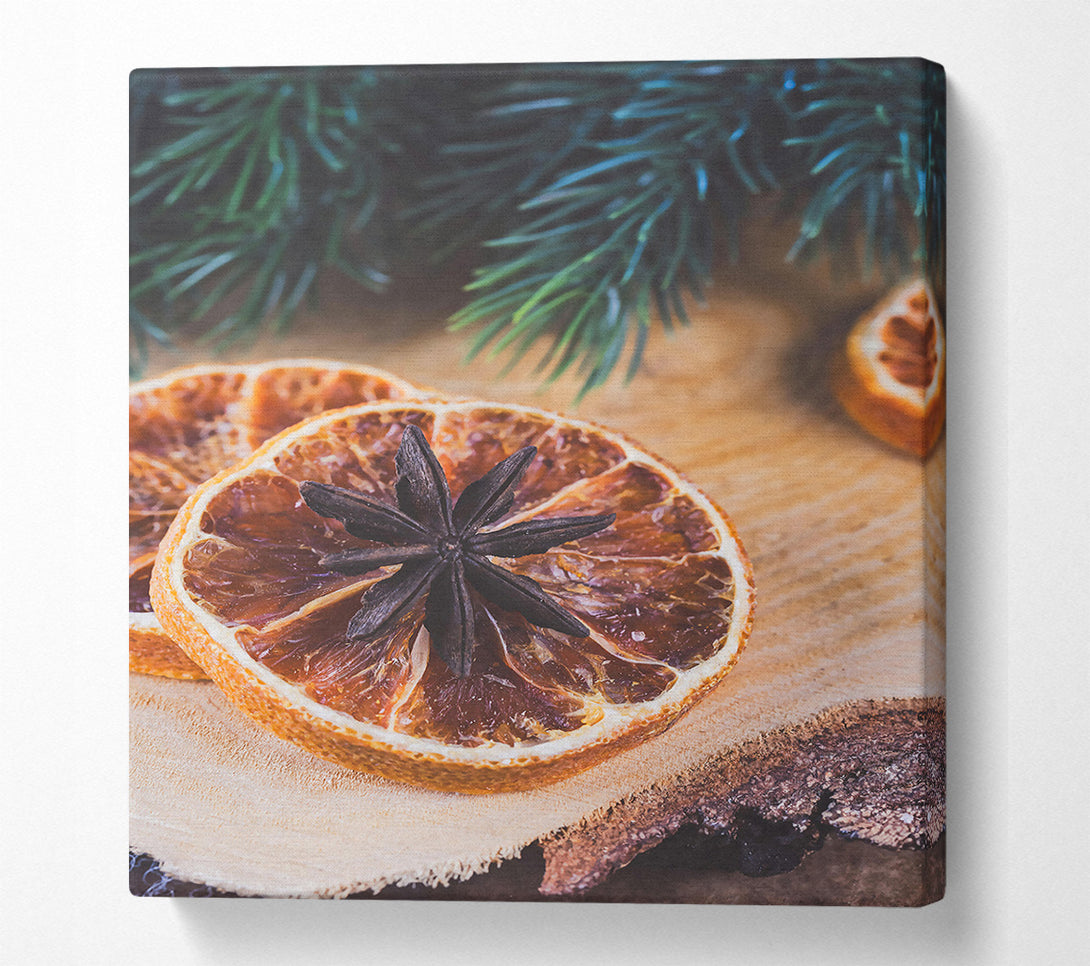  A Canvas Print of Orange Star Anise Slice Canvas Print