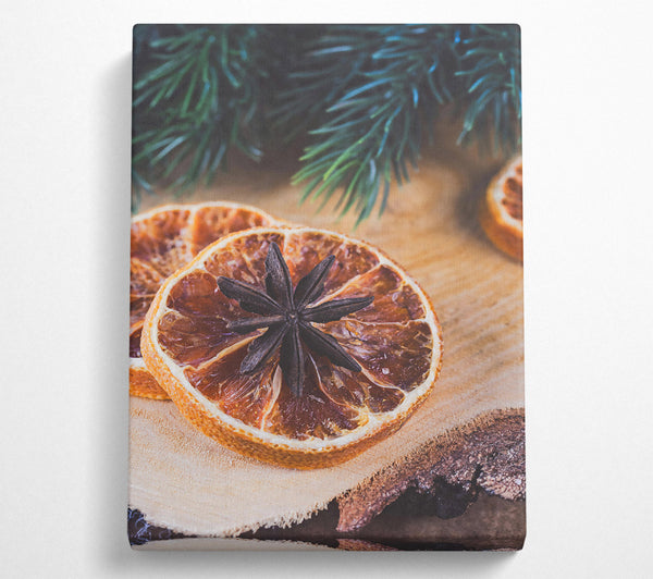  A Canvas Print of Orange Star Anise Slice Canvas Print
