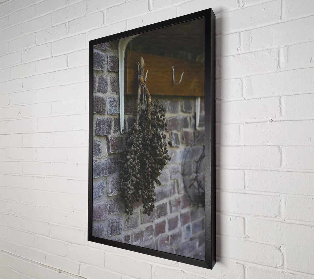  A Canvas Print of Dark Berries On Brick Canvas Wall Art