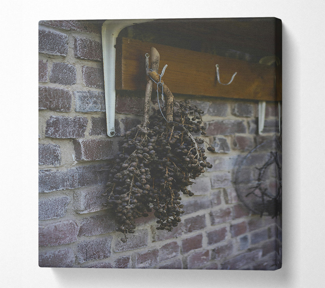  A Canvas Print of Dark Berries On Brick Canvas Wall Art
