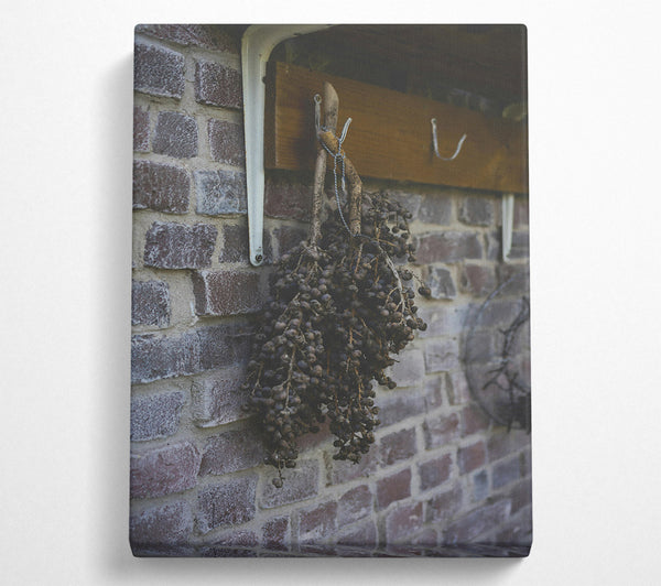  A Canvas Print of Dark Berries On Brick Canvas Wall Art