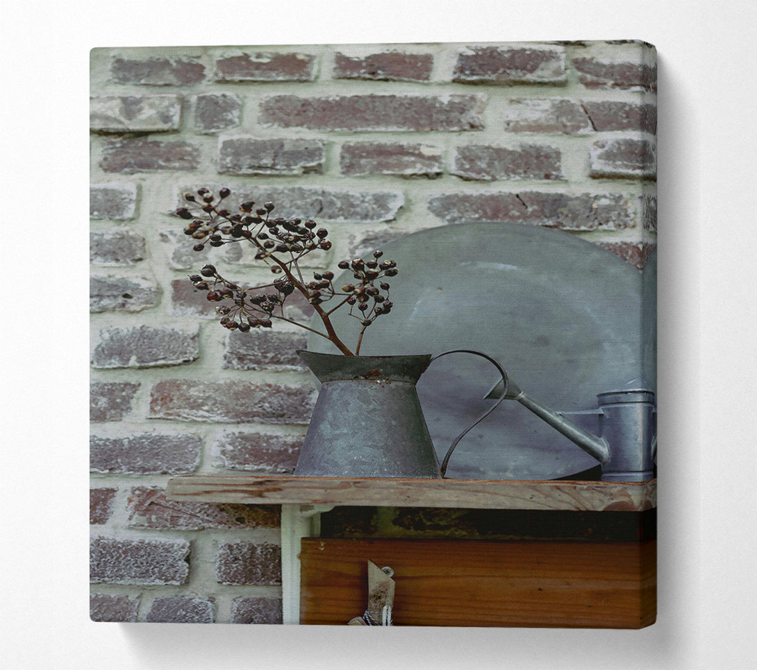  A Canvas Print of Silver Berries On Brick Canvas Art