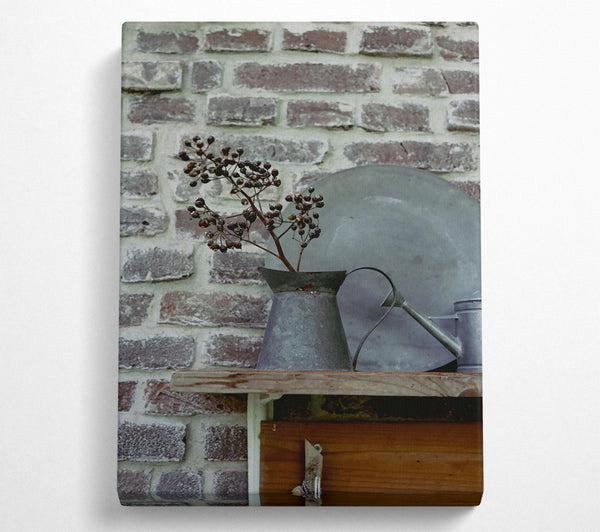  A Canvas Print of Silver Berries On Brick Canvas Art
