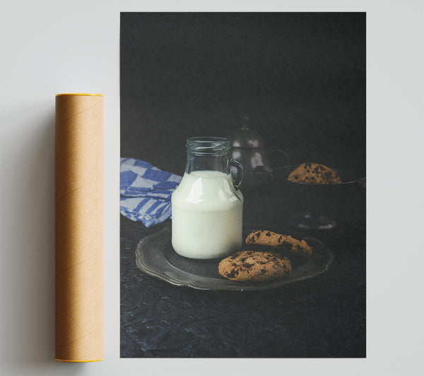 Silver Milk And Cookies Giclee Print