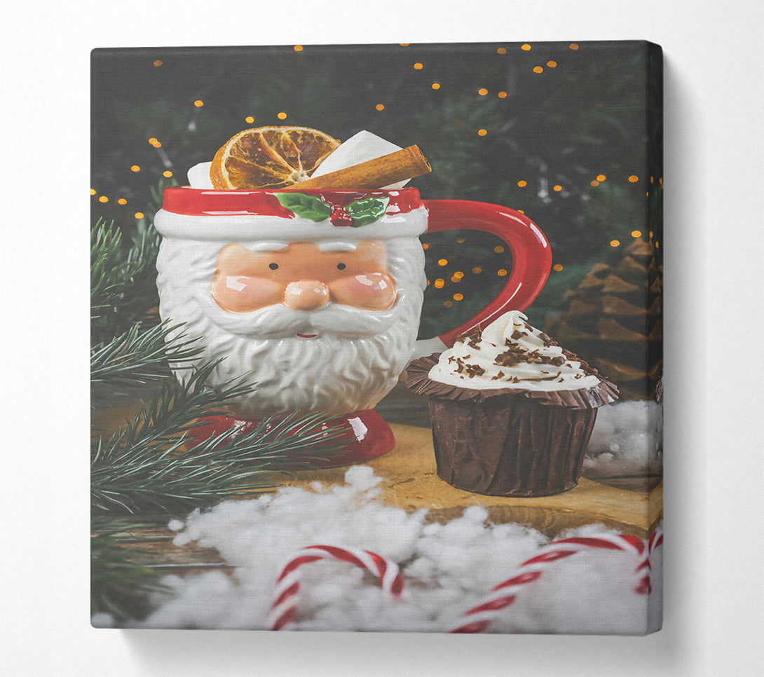  A Canvas Print of Red Santa'S Winter Treat Canvas Print