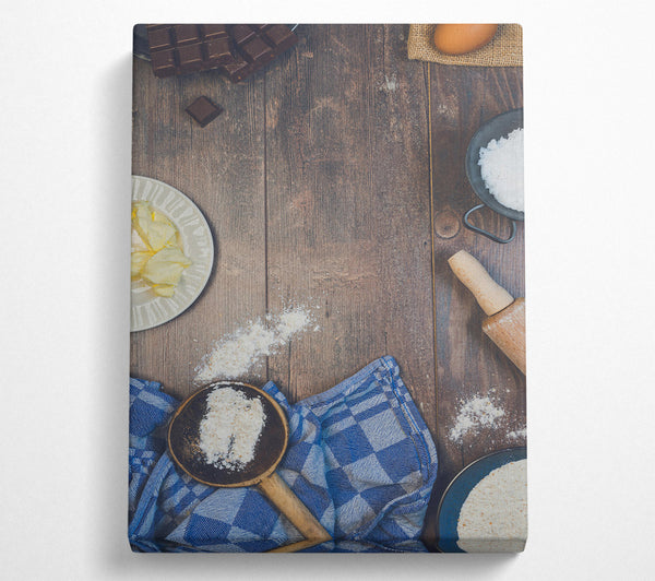  A Canvas Print of Blue Baking Supplies Canvas Wall Art