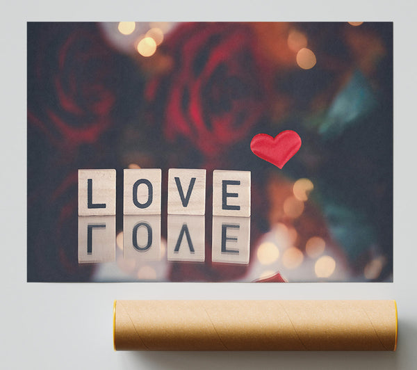 Red Love Reflection Poster