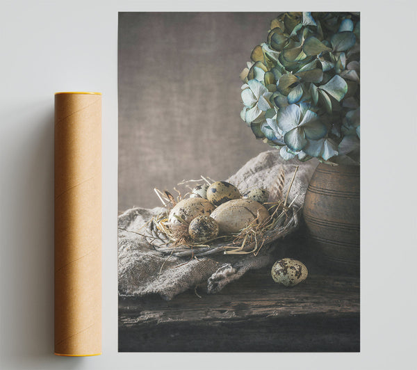 Blue And Brown Nest Print