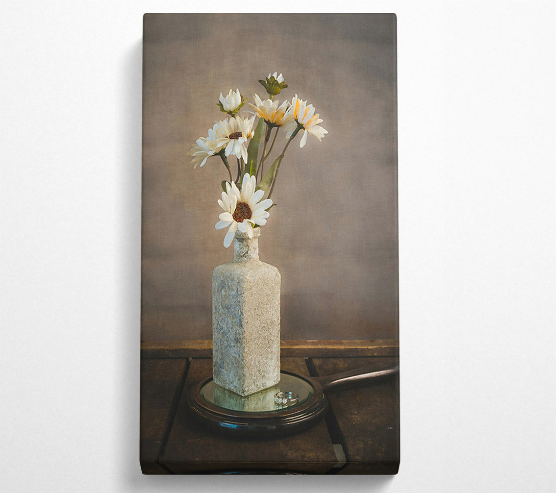  A Canvas Print of Gray Daisies On Mirror Canvas Wall Art
