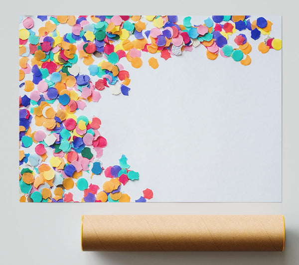 Orange Confetti Burst Giclee Print