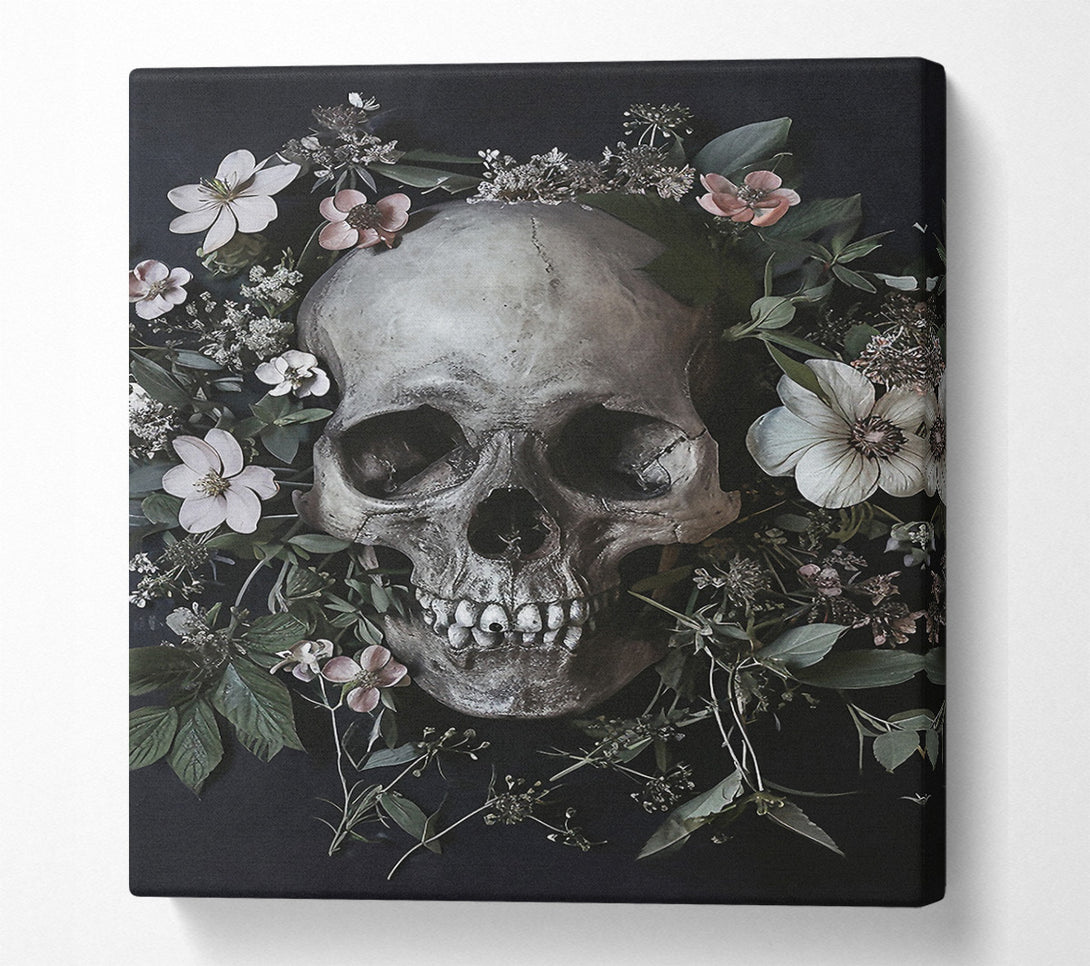  A Canvas Print of Skull Flowers Canvas Print