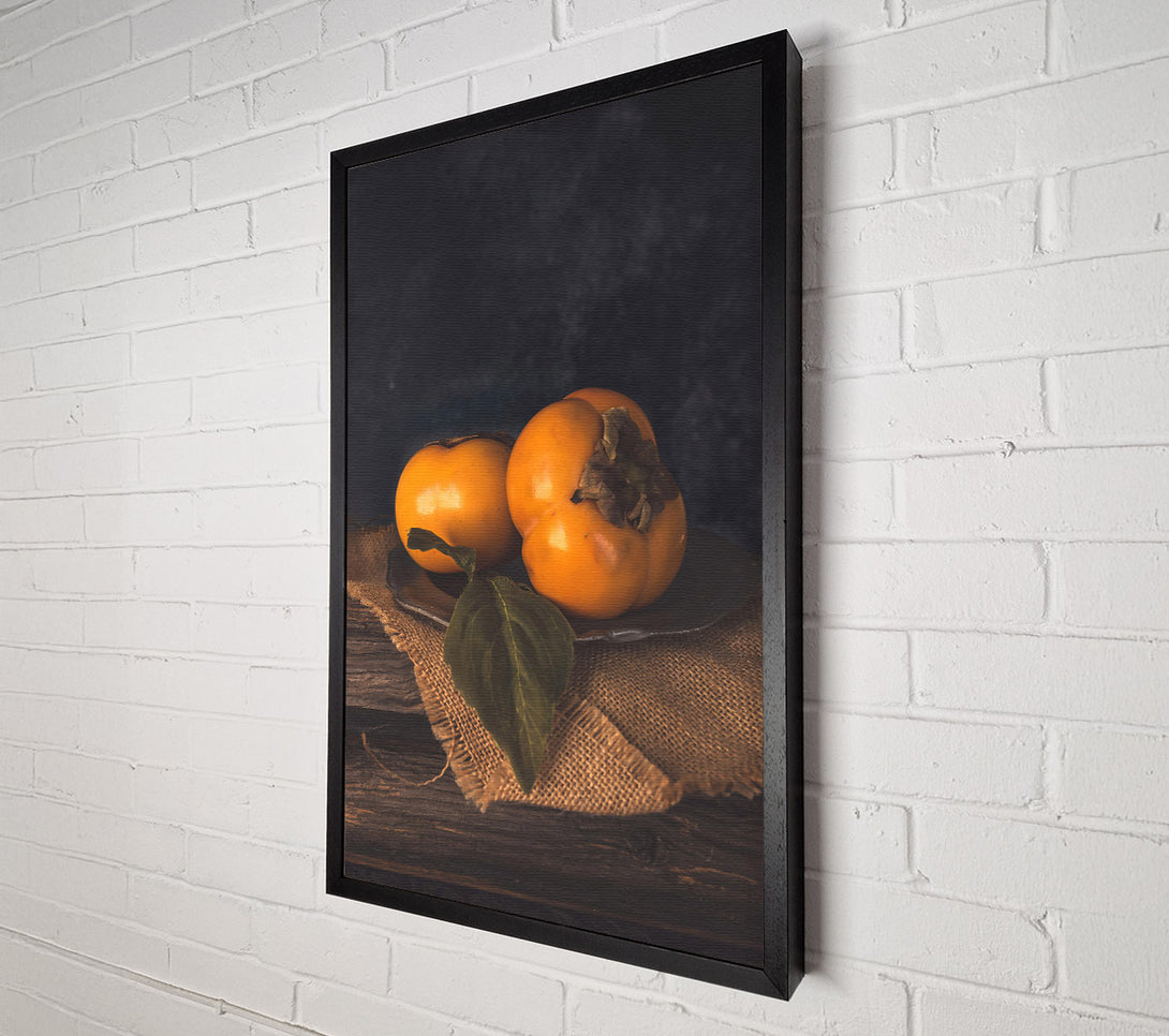  A Canvas Print of Golden Persimmon Still Life Canvas Print
