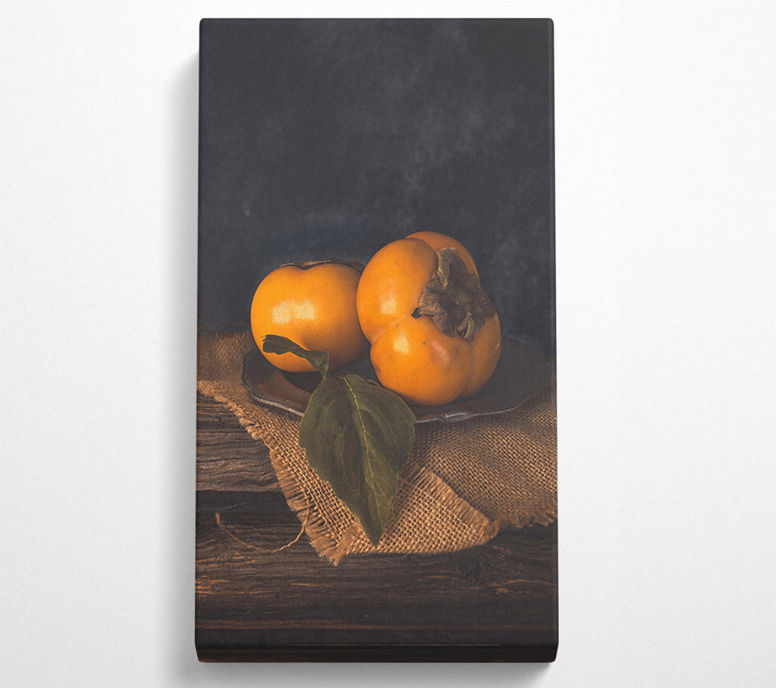  A Canvas Print of Golden Persimmon Still Life Canvas Print