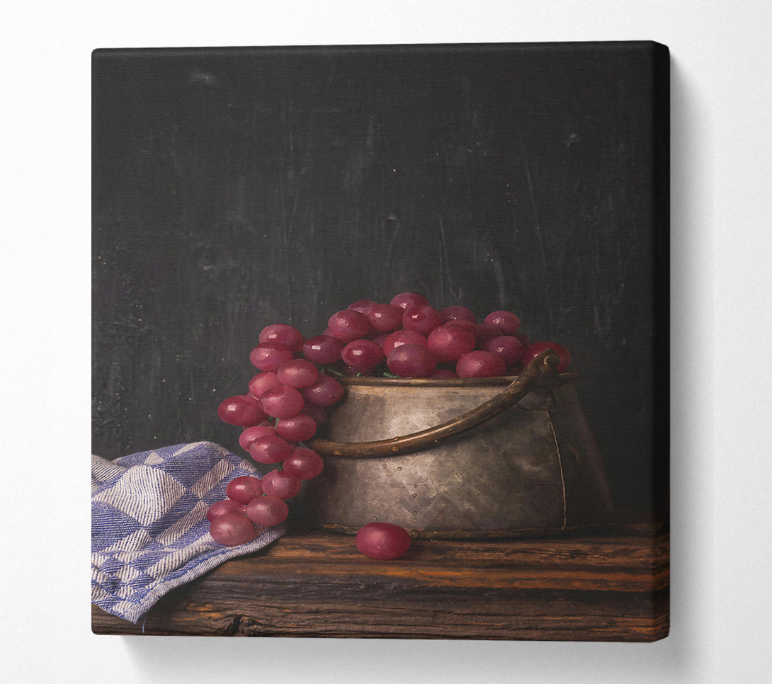  A Canvas Print of Crimson Grapes In A Pot Canvas Art