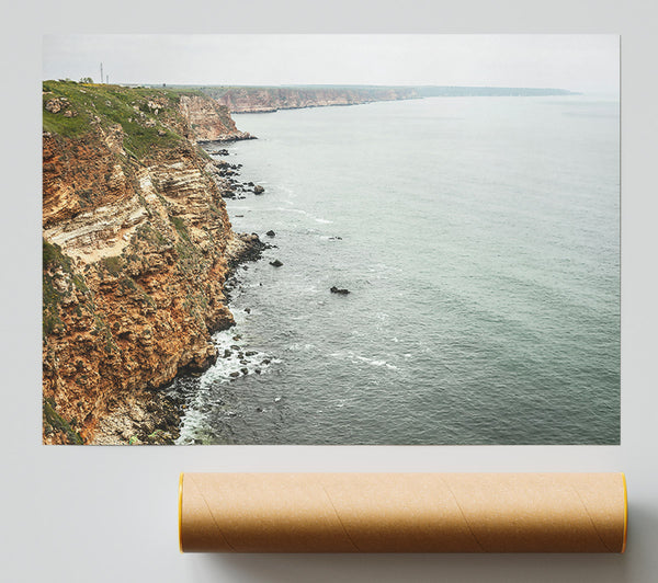 Blue Coast Cliffs Giclee Print