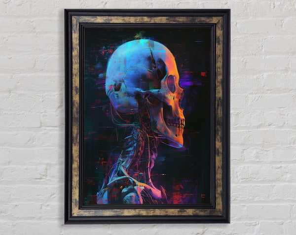 Skull Glitch Framed Print