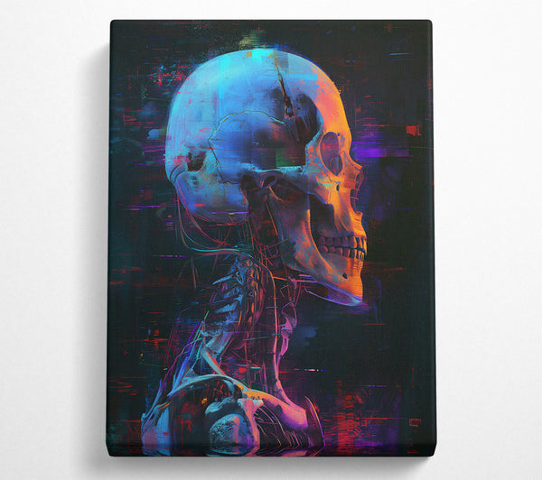 A Canvas Print of Skull Glitch Canvas Art