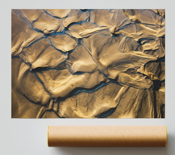 Golden Sand Veins Giclee Print