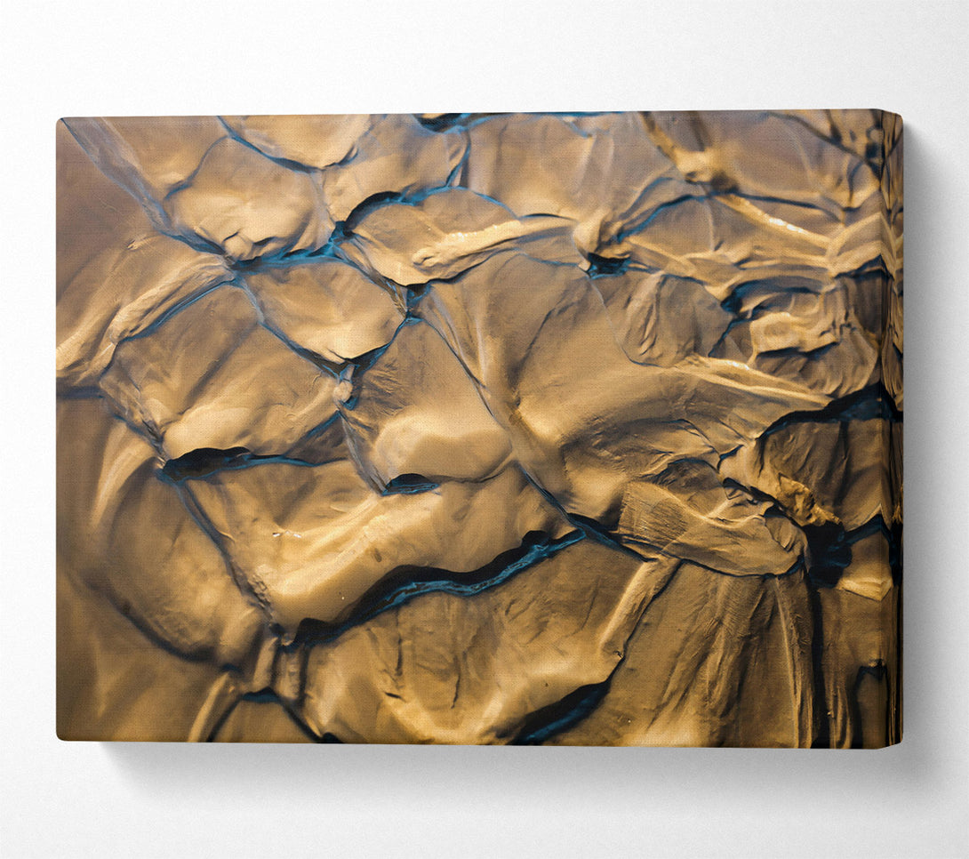  A Canvas Print of Golden Sand Veins Canvas Wall Art
