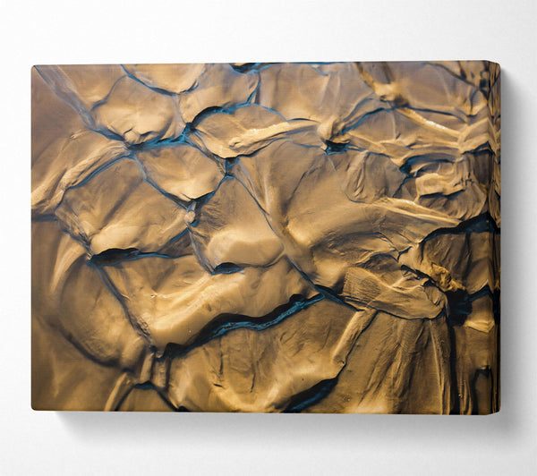  A Canvas Print of Golden Sand Veins Canvas Wall Art