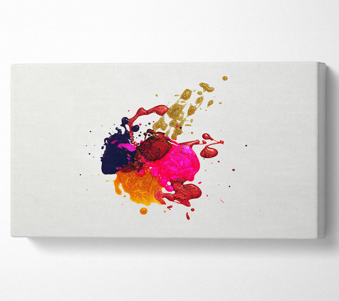  A Canvas Print of Golden Splatter Symphony Canvas Art