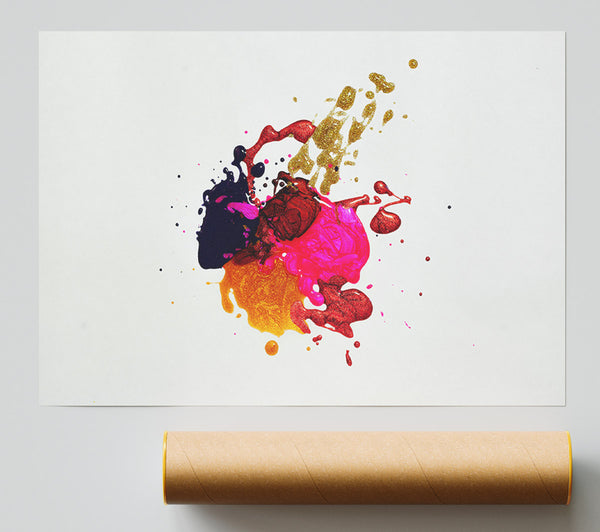 Golden Splatter Symphony Poster