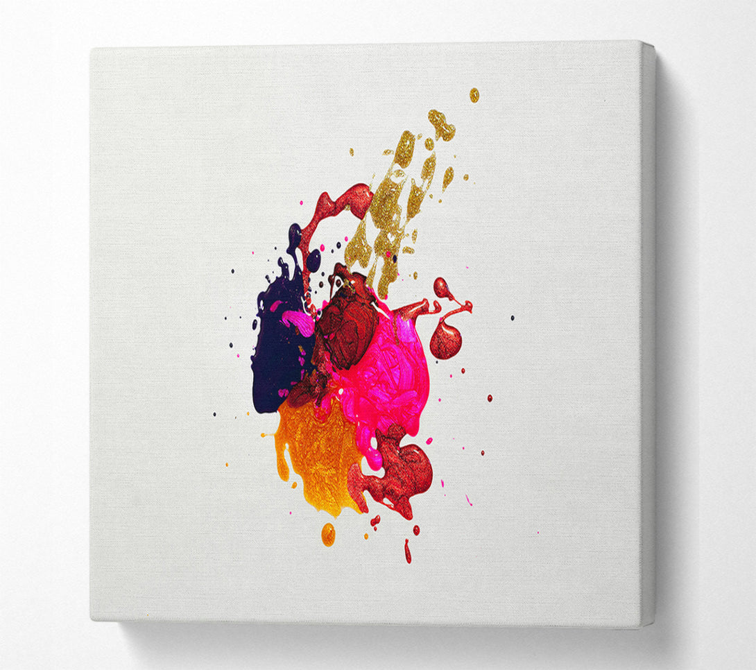  A Canvas Print of Golden Splatter Symphony Canvas Art
