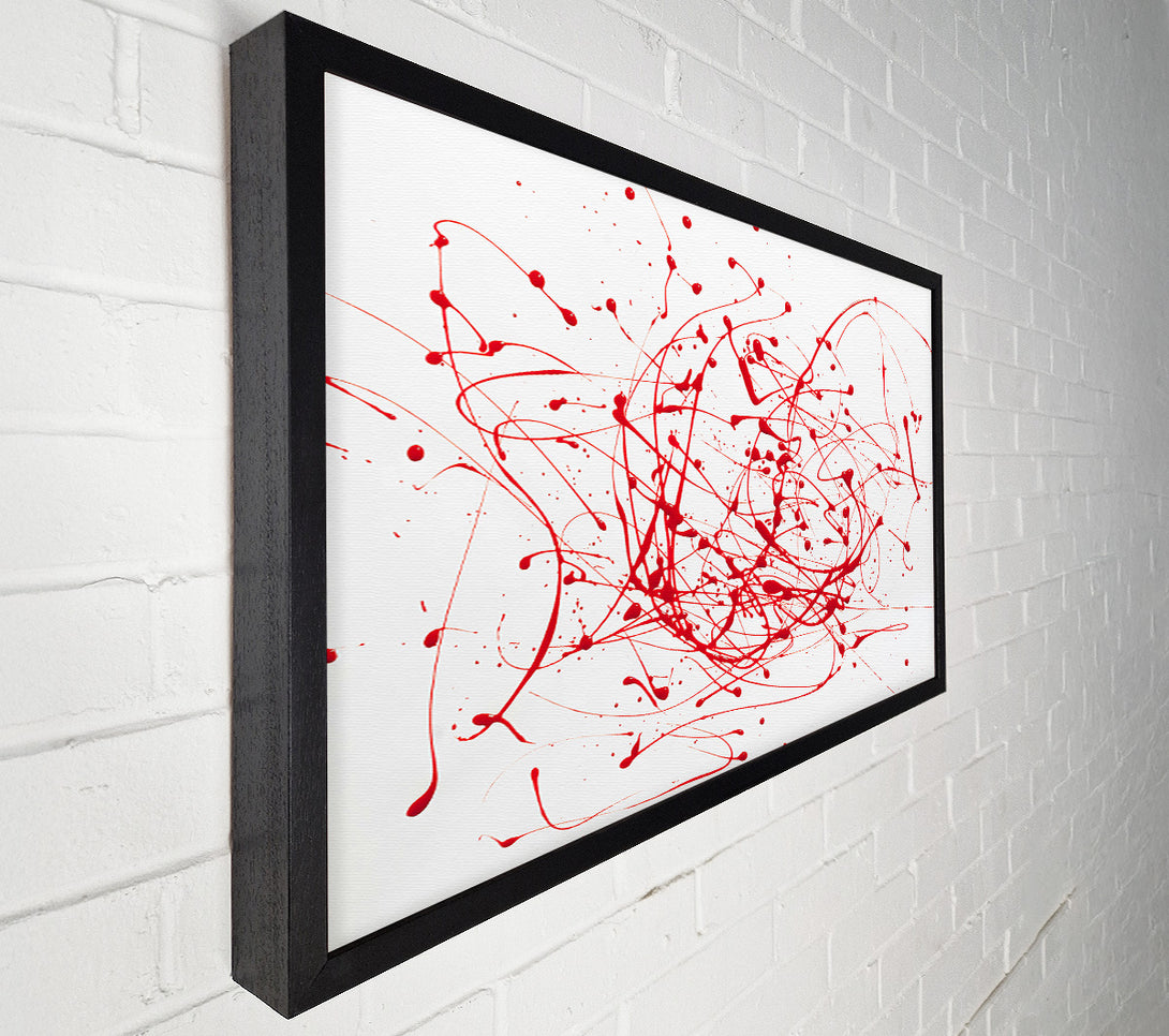  A Canvas Print of Crimson Splashes On White Canvas Art