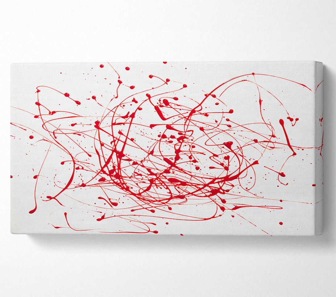  A Canvas Print of Crimson Splashes On White Canvas Art