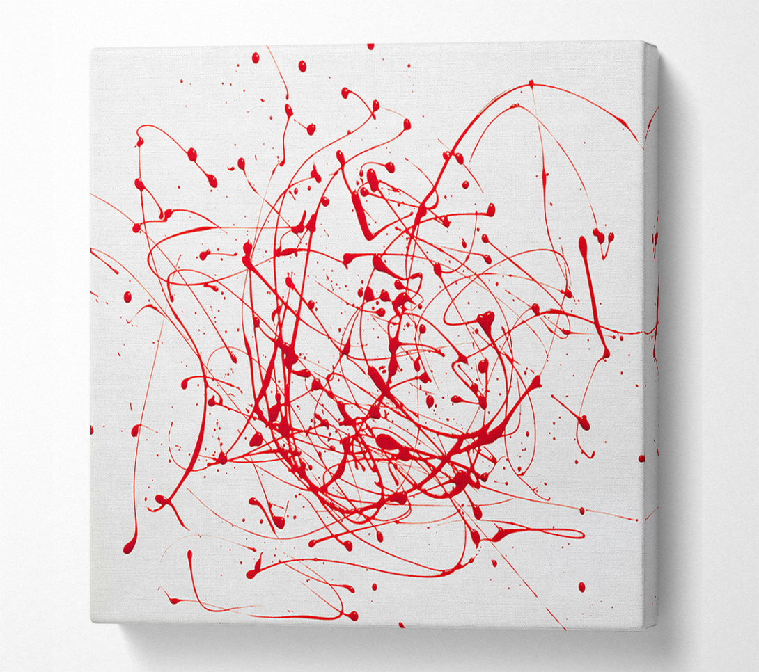  A Canvas Print of Crimson Splashes On White Canvas Art