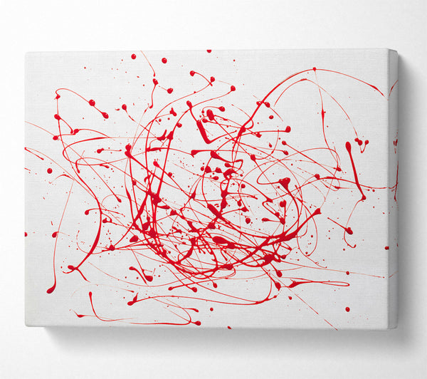 A Canvas Print of Crimson Splashes On White Canvas Art