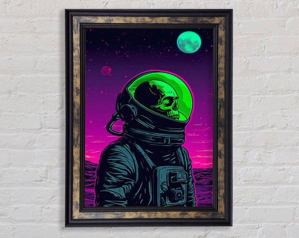 Skull In Space Framed Print