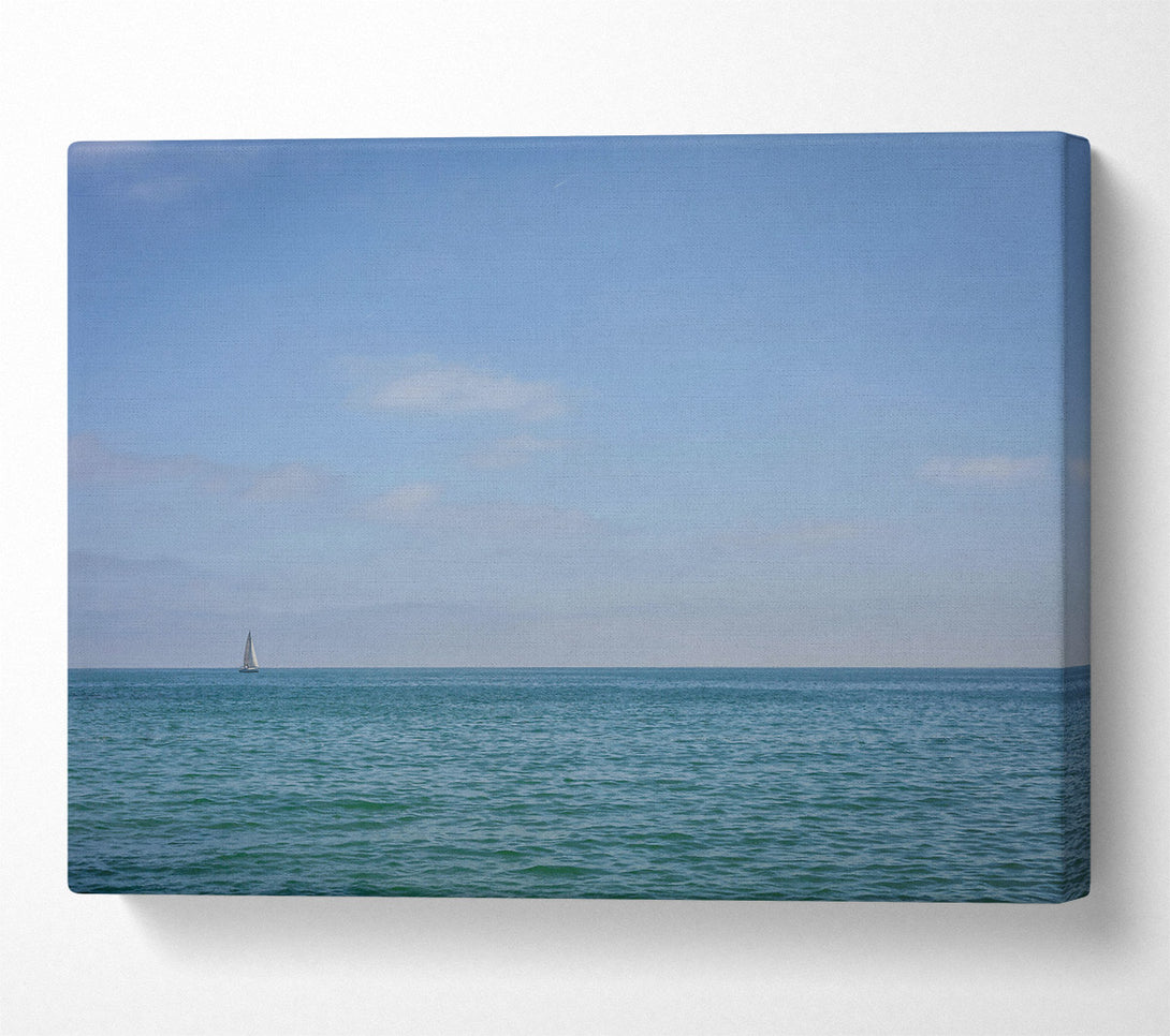  A Canvas Print of Azure Sailboat Horizon Canvas Print