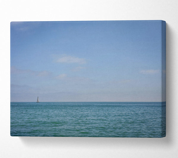  A Canvas Print of Azure Sailboat Horizon Canvas Print