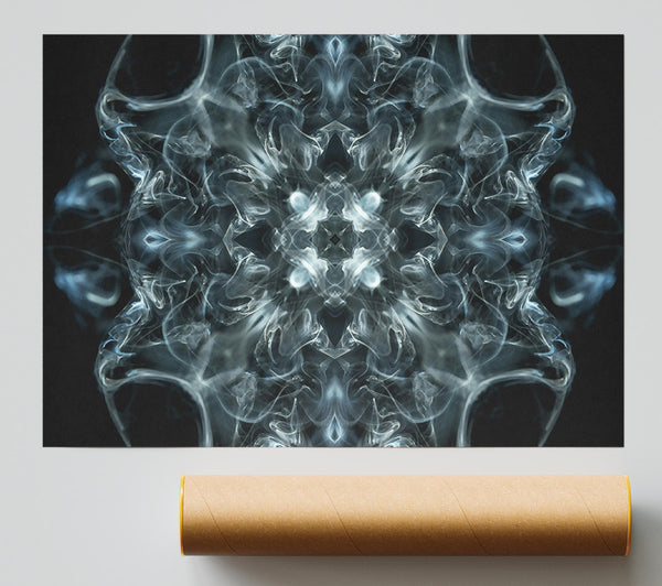 Silver Smoke Mandala Print