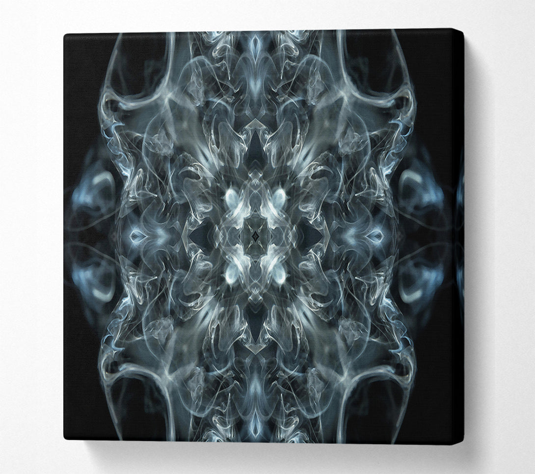  A Canvas Print of Silver Smoke Mandala Canvas Art