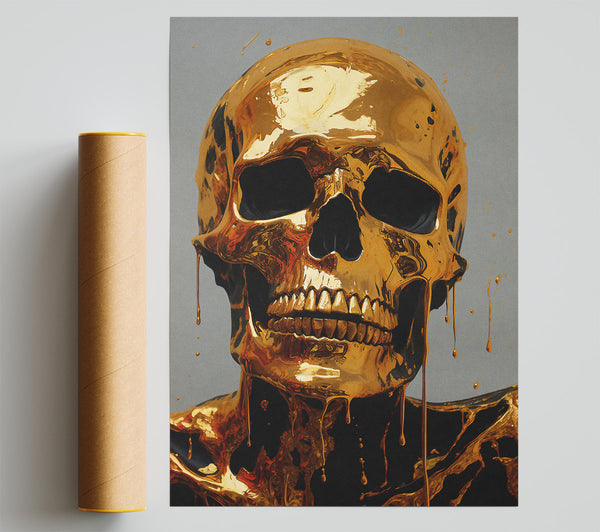 Skull Liquid Gold Print