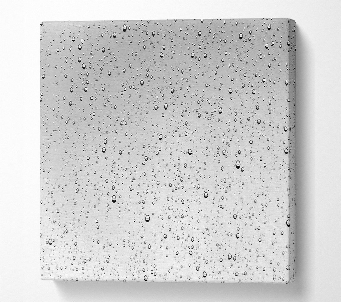  A Canvas Print of Silver Raindrops Abstract Canvas Print