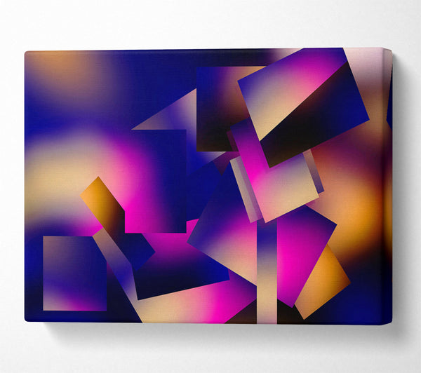  A Canvas Print of Indigo Geometric Forms Canvas Art