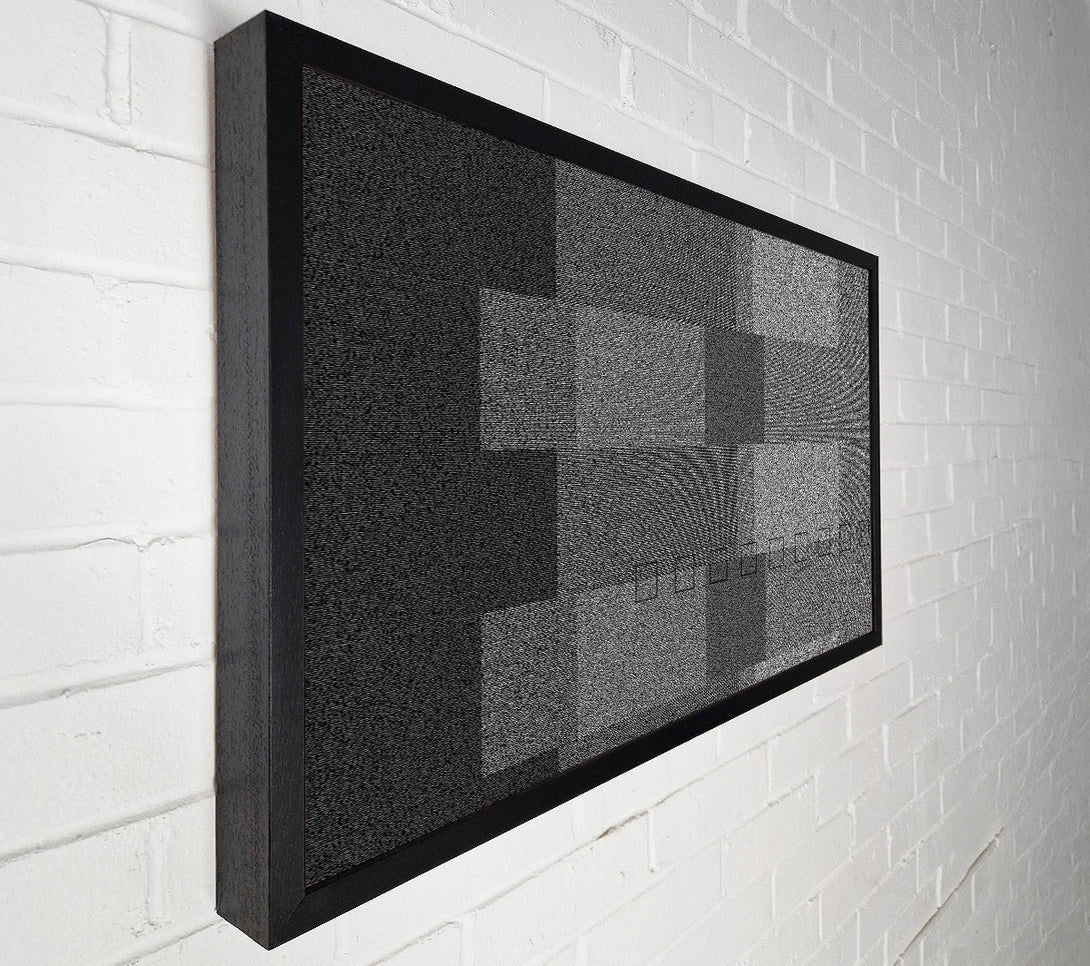  A Canvas Print of Grayscale Pixelation Grid Canvas Print