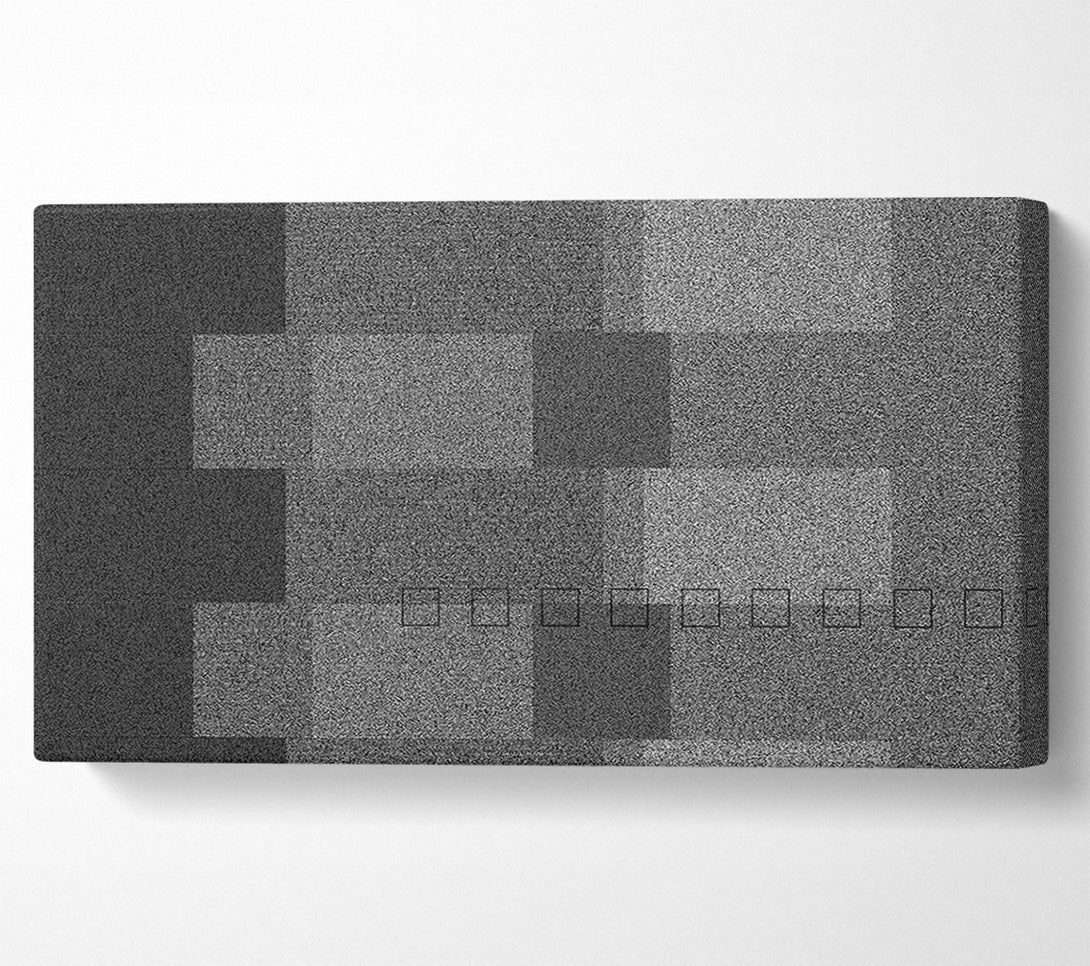  A Canvas Print of Grayscale Pixelation Grid Canvas Print