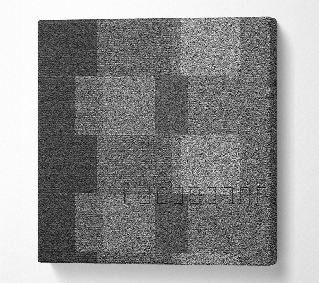  A Canvas Print of Grayscale Pixelation Grid Canvas Print