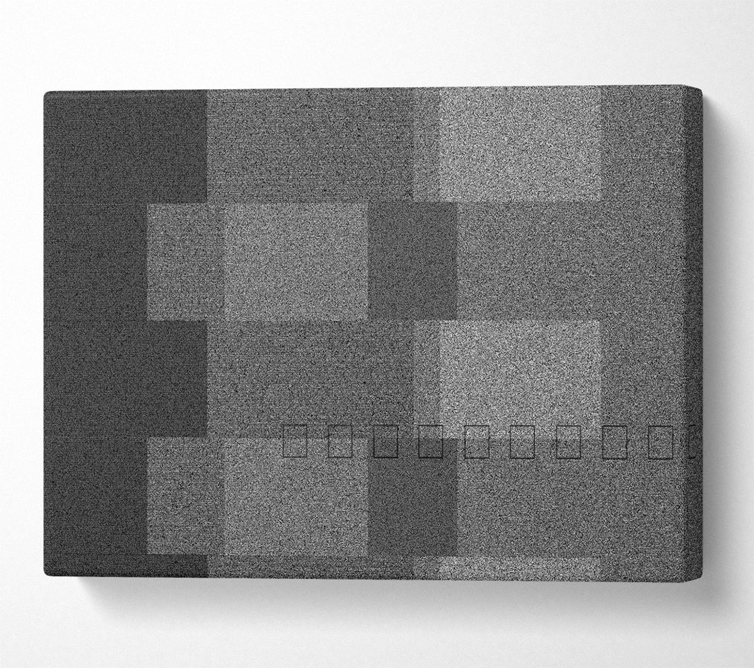  A Canvas Print of Grayscale Pixelation Grid Canvas Print