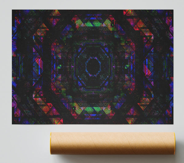 Indigo Geometric Dream Giclee Print