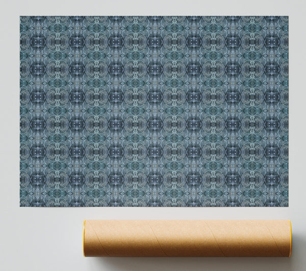 Teal Geometric Pattern Poster